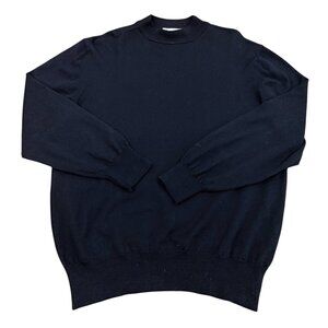 100% Merino Wool Made in Italy Klauss Boehler Black Sweater Large